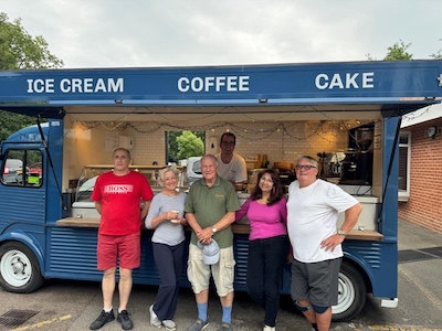2025.06.12 Team at Chipstead Lakes copy Team in front of Batch 18 coffee and ice cream van
